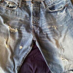 Distressed Blue Denim Jeans Abercrombie, and Fitch Vintage late 90s-2000s